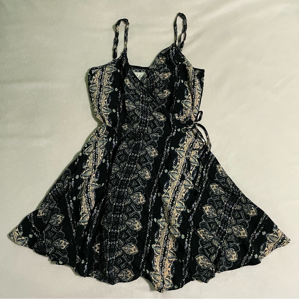 Cleobella Black Yellow & Lavender Mandala Mini Dress Size XS